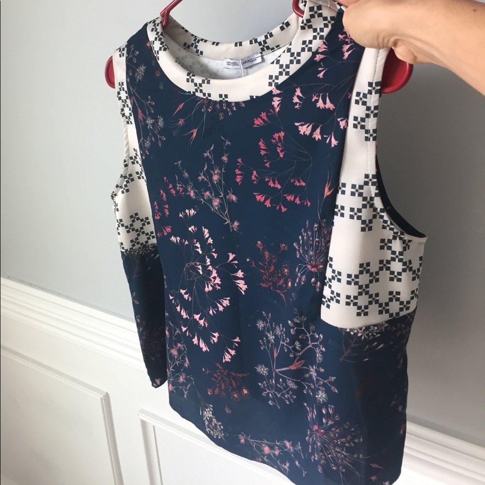 Zara floral sleeveless top