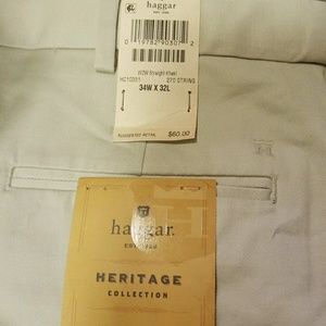 HAGGAR Men's work to weekend straight khakis