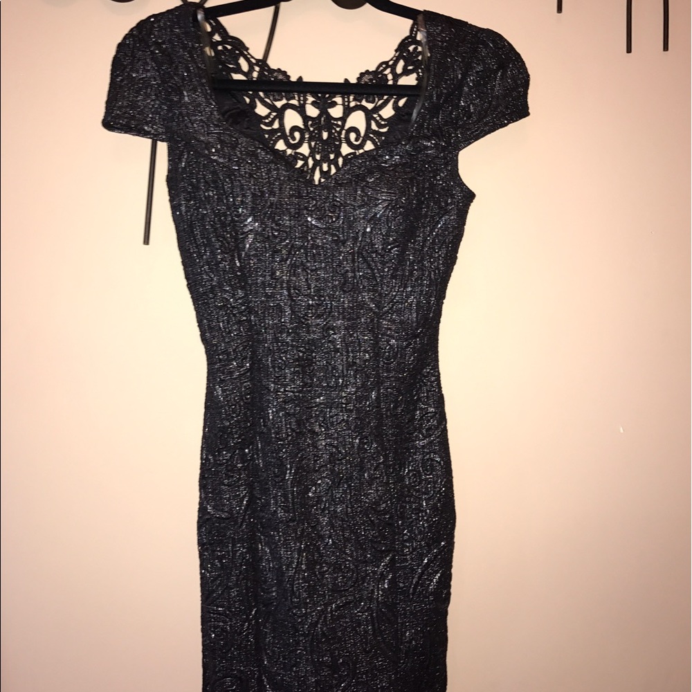 Black laced back dress