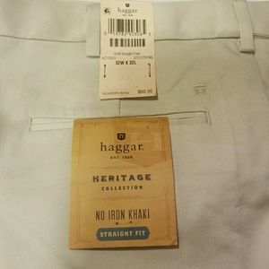 HAGGAR Men's work to weekend straight khakis