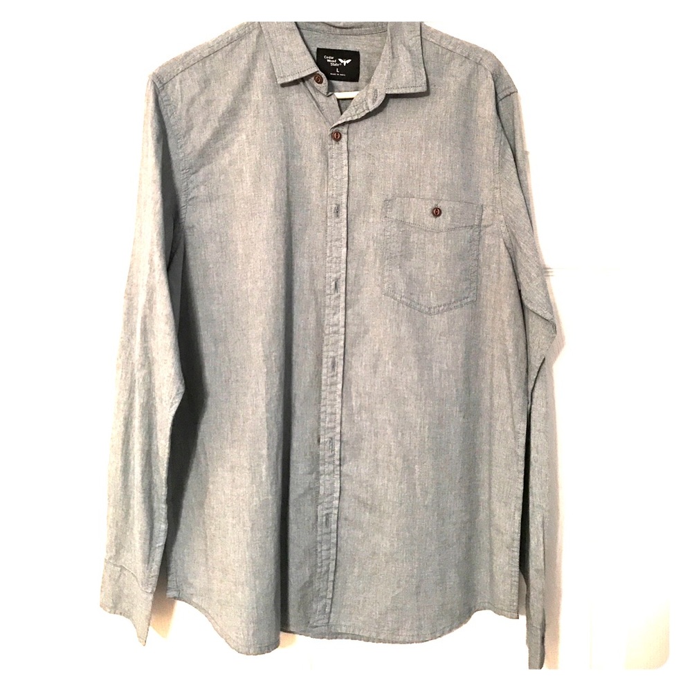 Men's Cedar Wood State Large Button Down Shirt