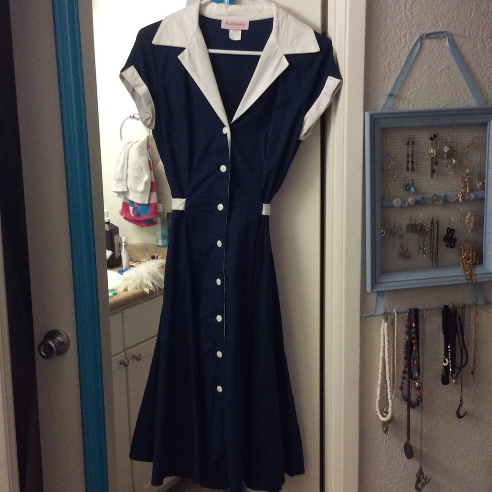 Navy Blue 40s Dress