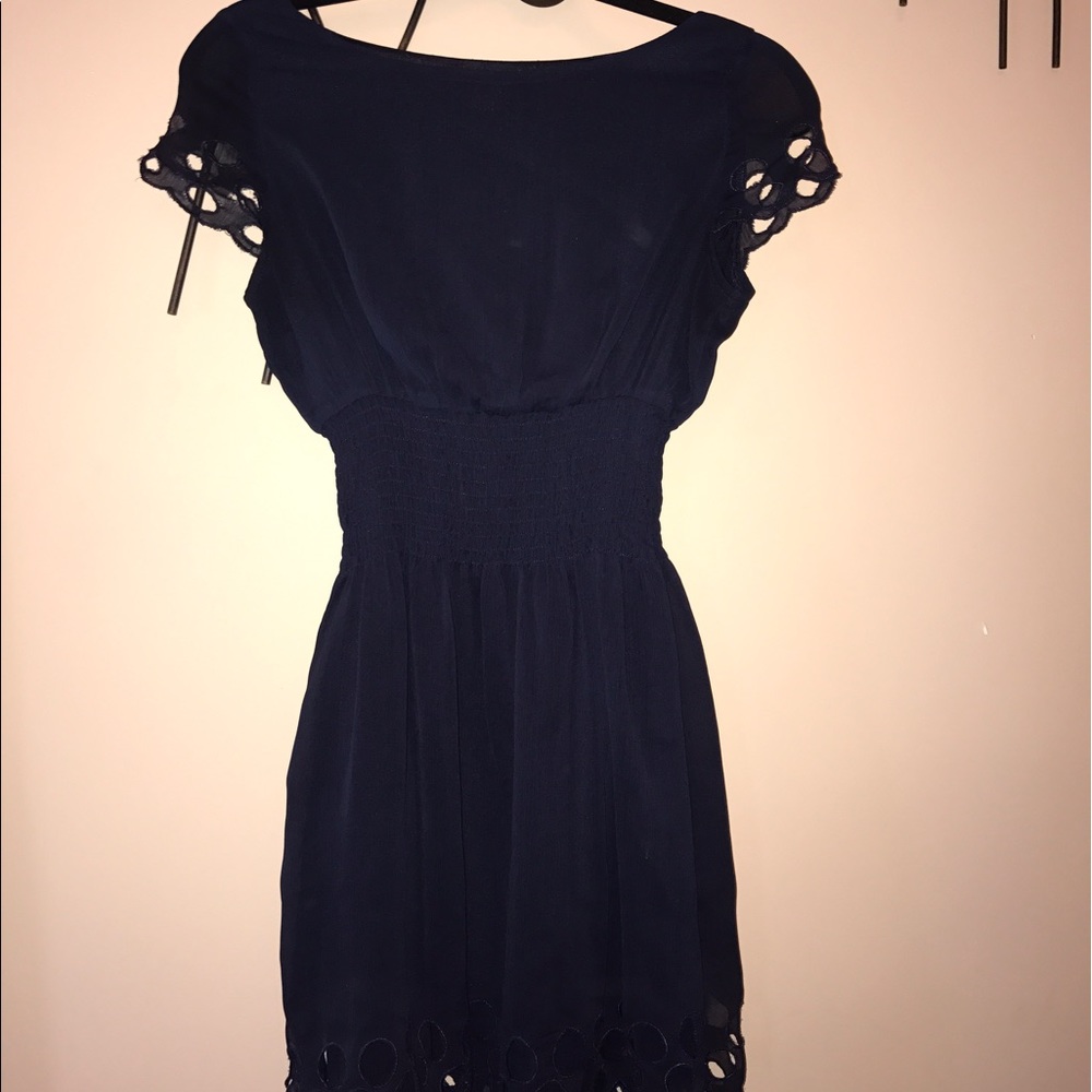 Blue chiffon dress