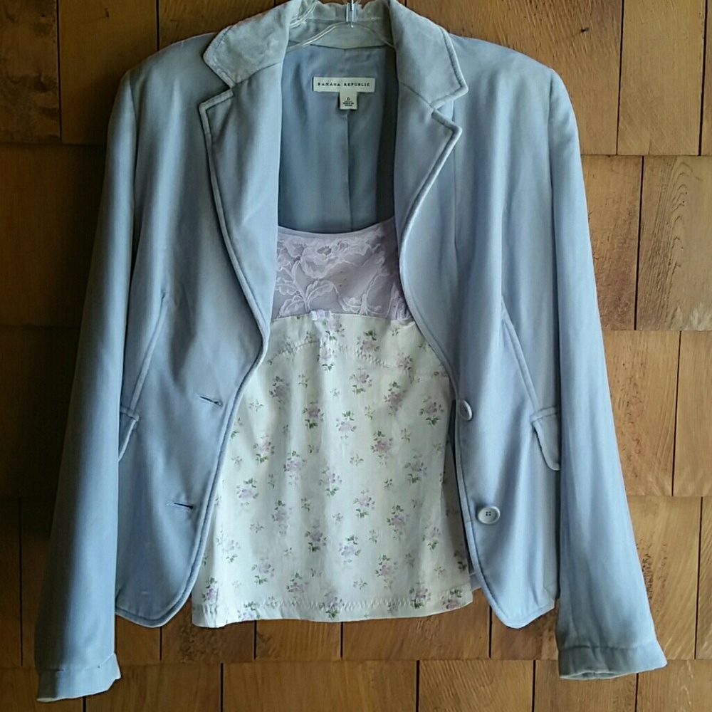 Lavender velvet blazer and floral tank