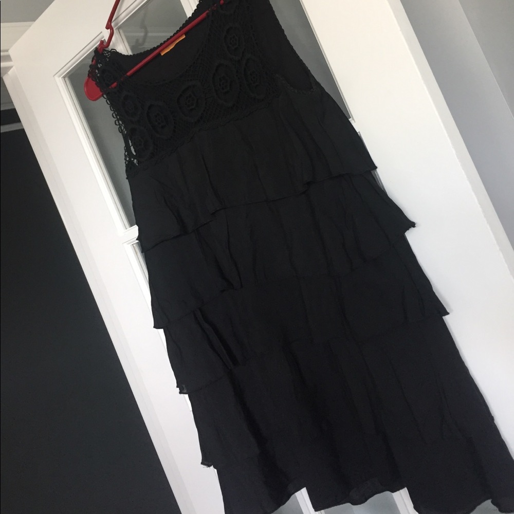 Black ruffle dress