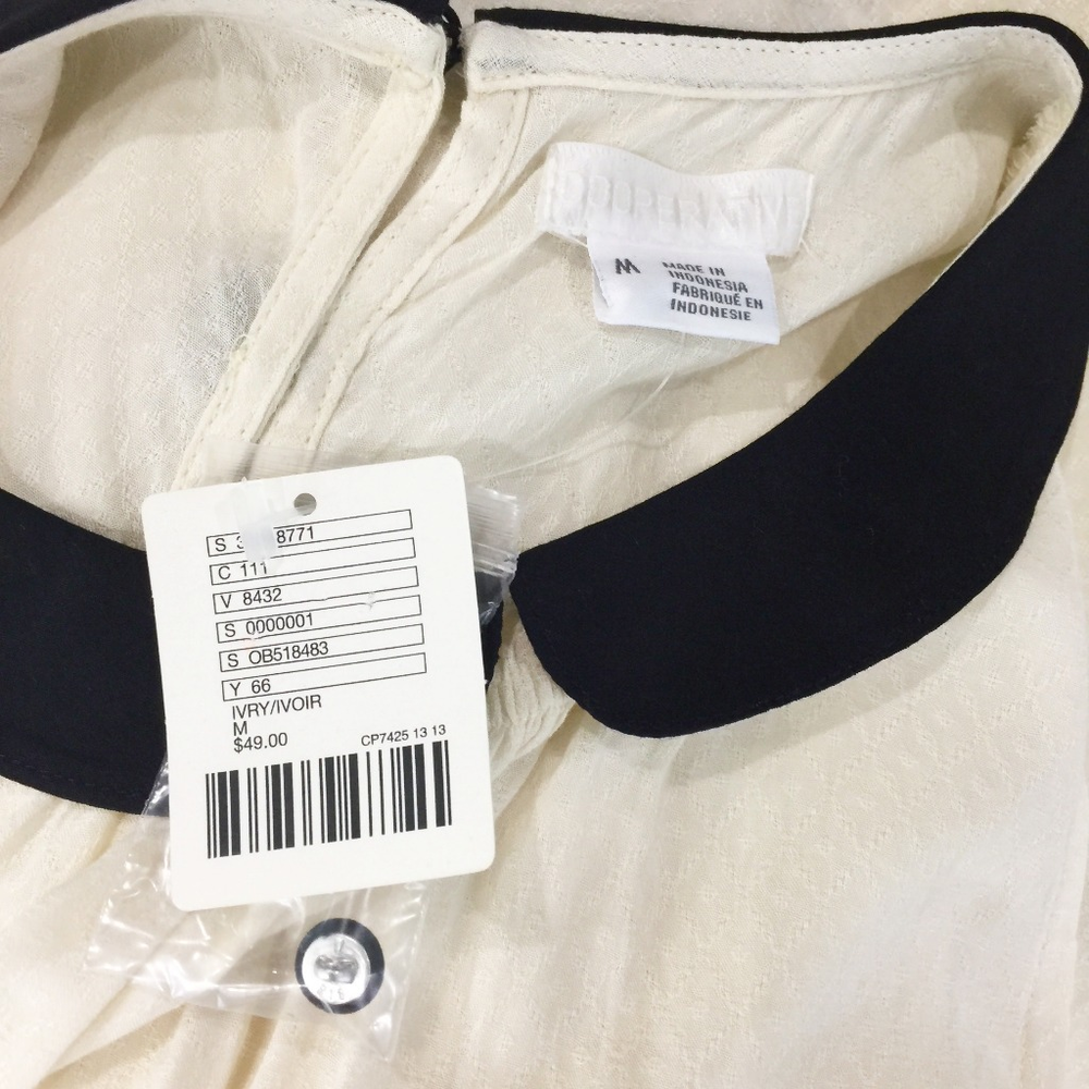 [ cooperative ]  NWT cream black peter pan collar - Picture 8 of 8