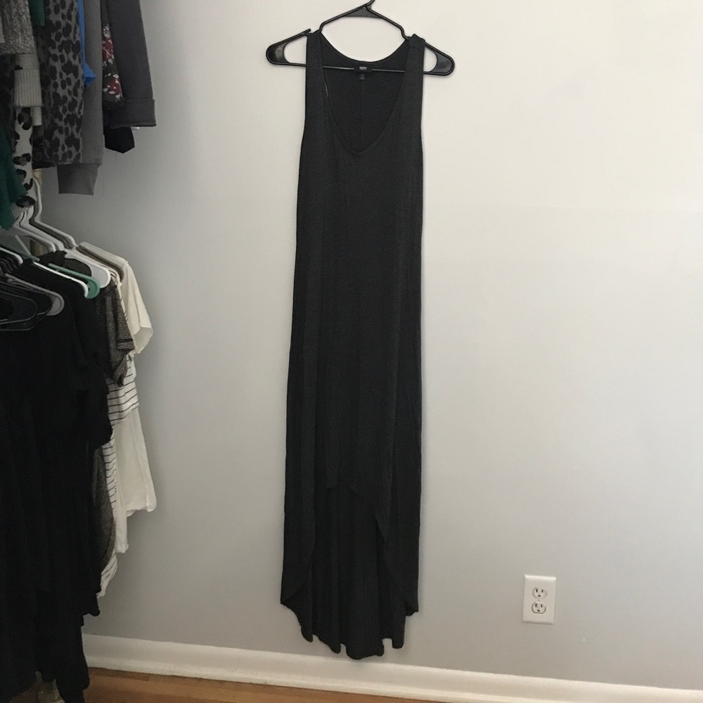 Charcoal Grey High-low Maxi Dress
