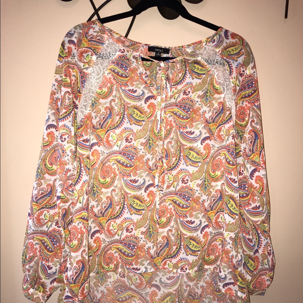 Multicolored long sleeve blouse