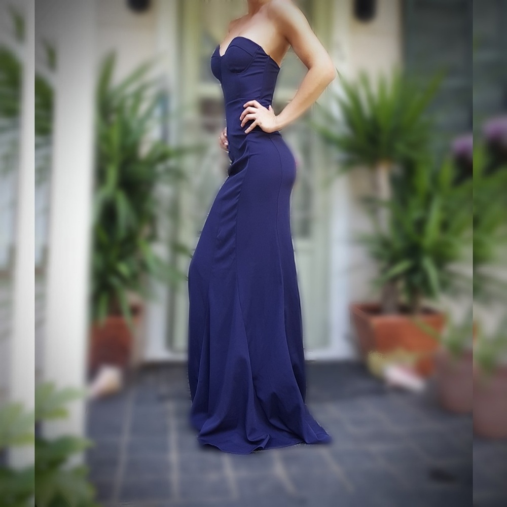 Lulu's Ladylove navy strapless mermaid gown