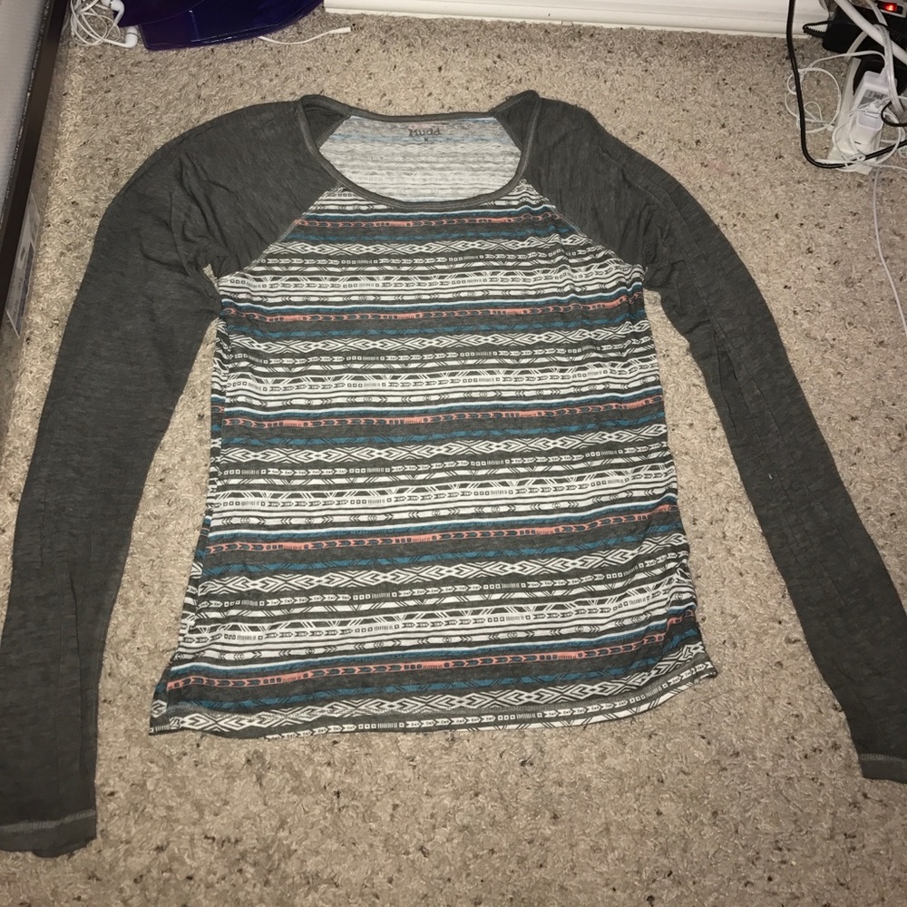 Long sleeve tribal baseball tee