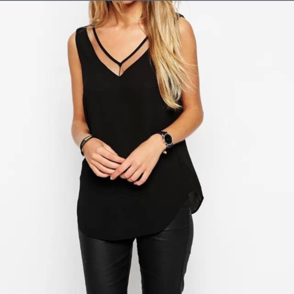Black Chiffon Shirt