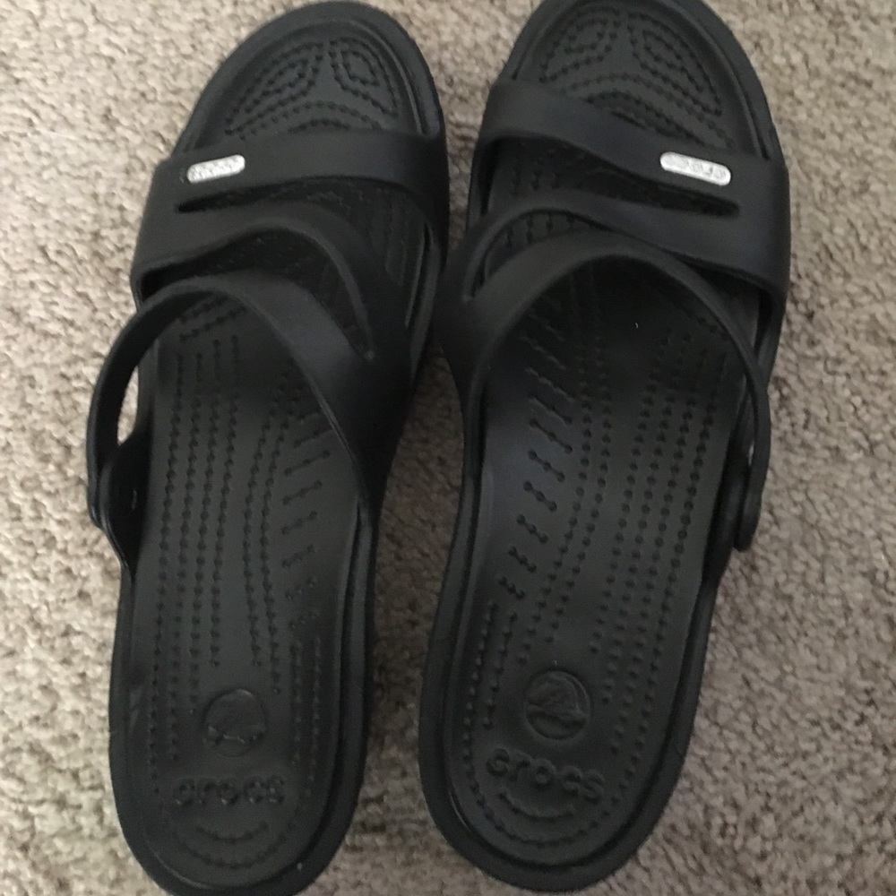 Croc strappy wedge sandal