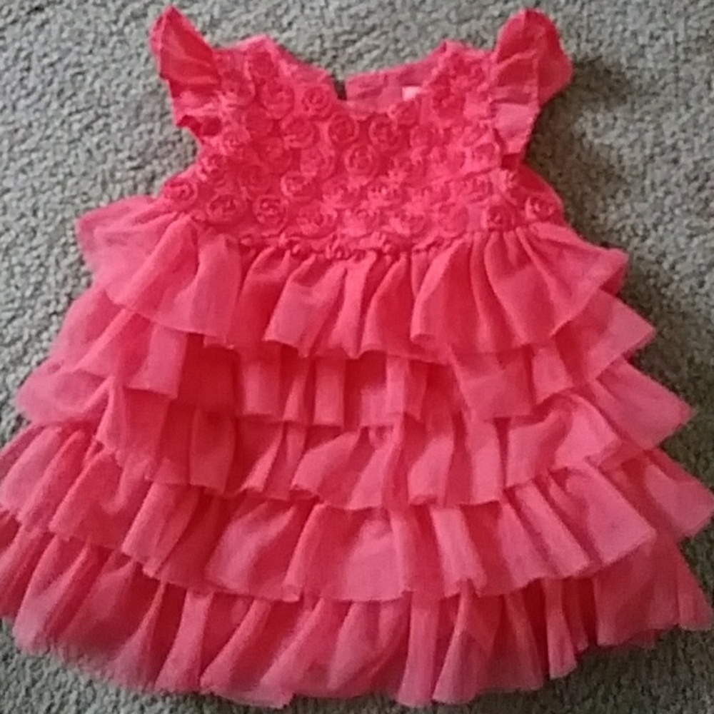 Coral pink dress 3-6 months