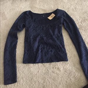 Navy blue Crop long sleeve