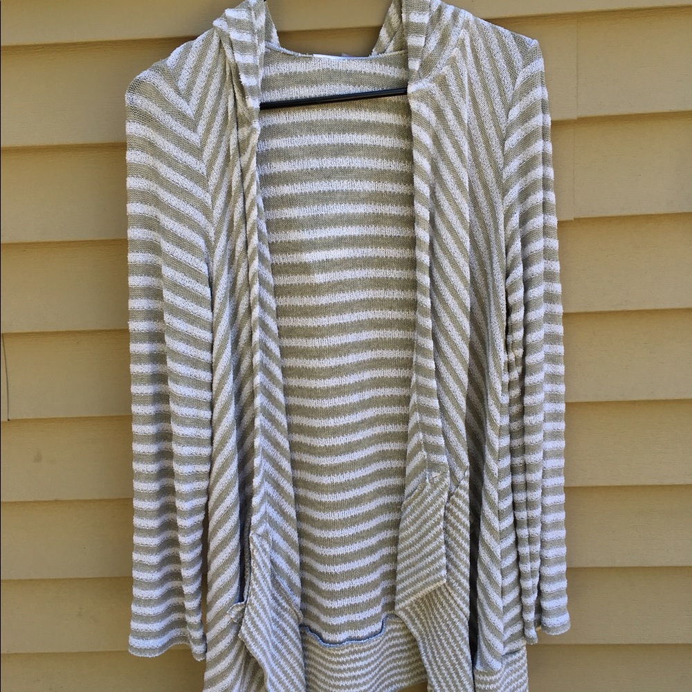 Tapered striped cardigan