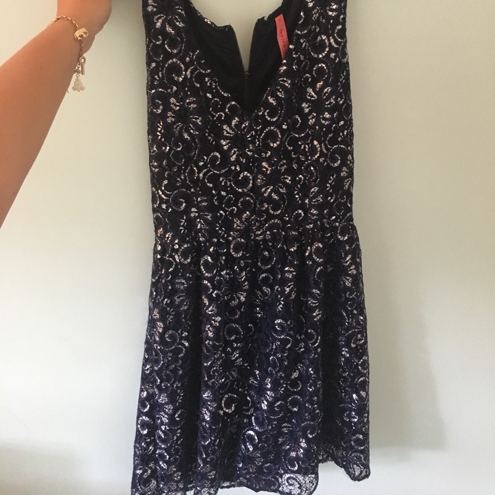 Eight sixty - navy and silver formal dress