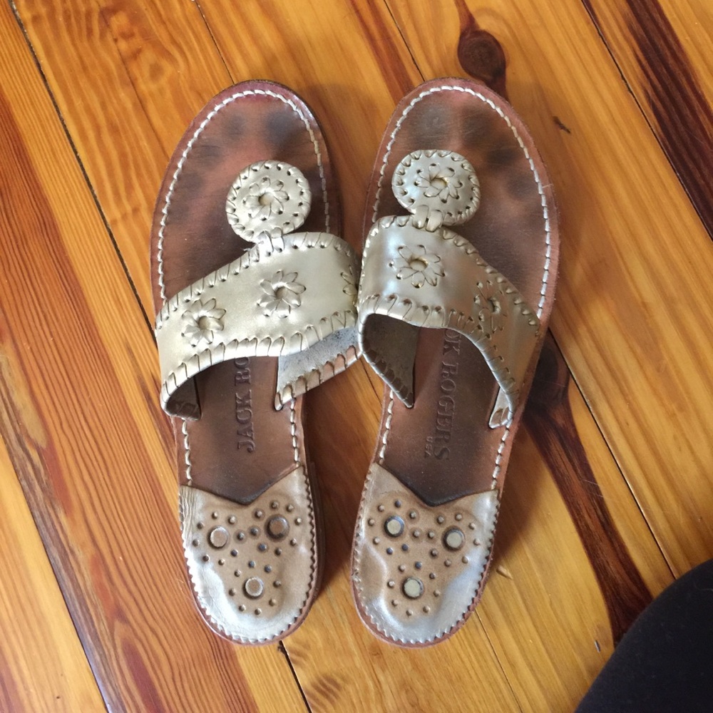 Jack Rogers platinum sandal