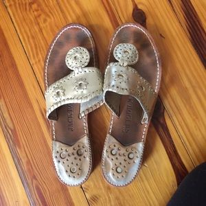 Jack Rogers platinum sandal