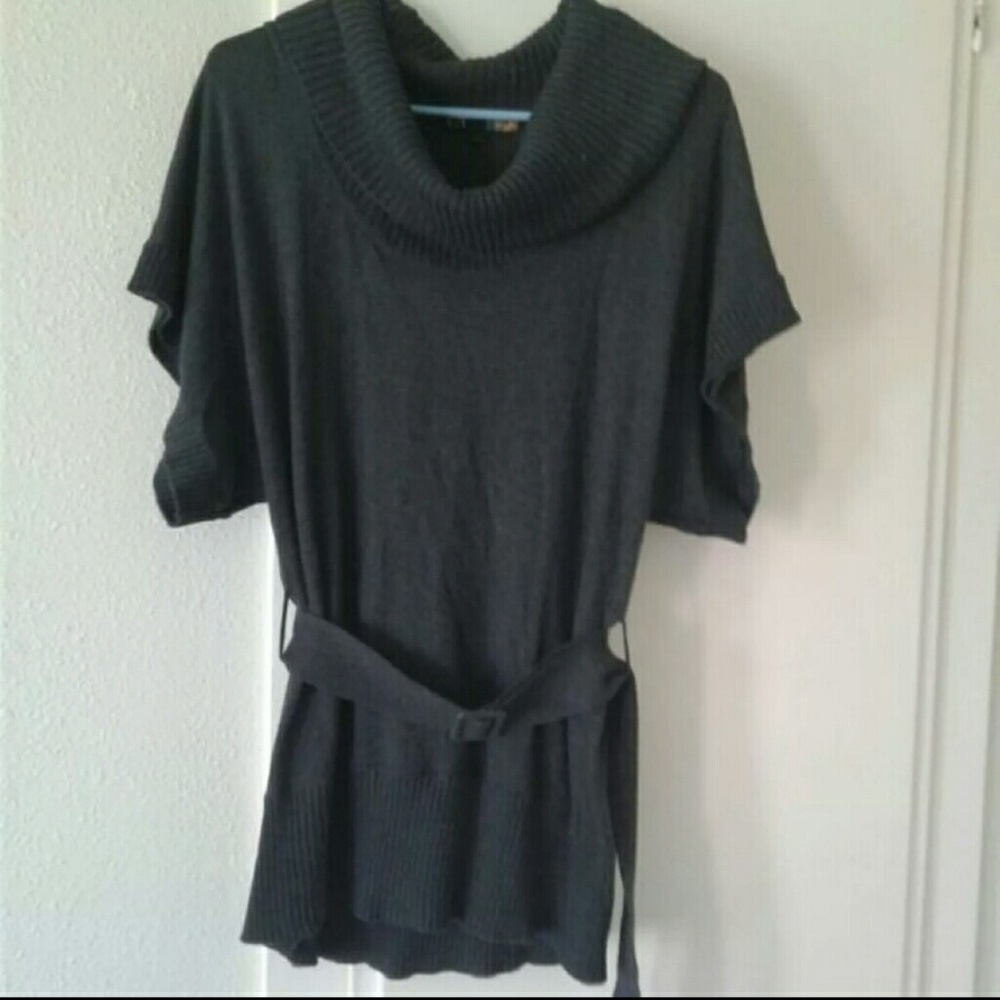 Forever 21 Womens Large Grey Tunic Sweater Top