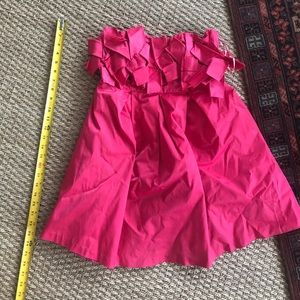 Hot pink flare skirt mini dress cotton/spandex