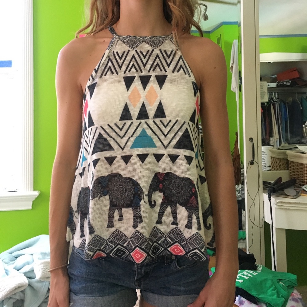 high neck tank top