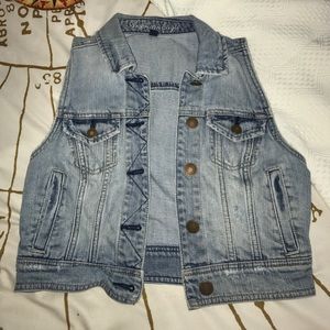 american eagle jean vest
