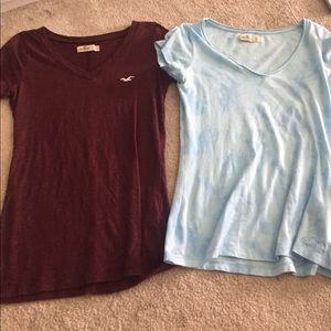 Two v-neck tee shorts