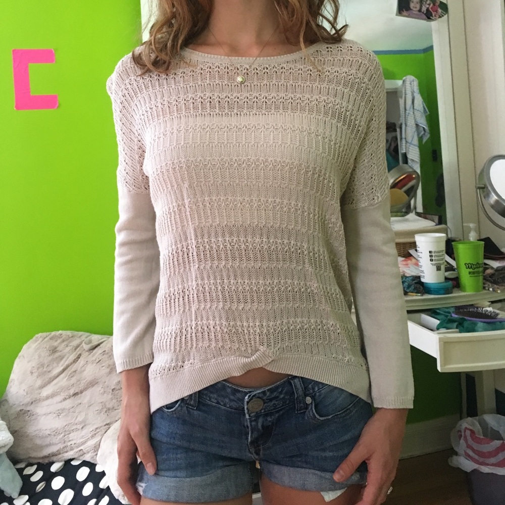 white sweater