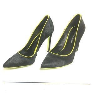 Edgy black and neon pumps