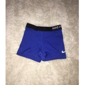 Nike Pro 3" royal blue spandex