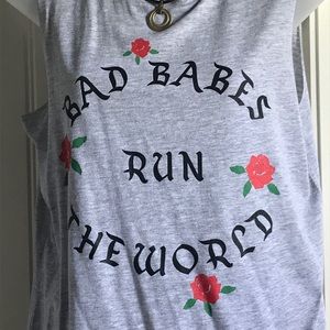 NWOT Bad babes run the world graphic top Awake S