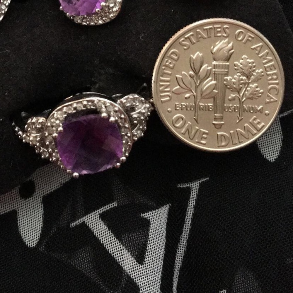 10k 3.6g w/g ring 💍 1.93 solitaire amethyst...