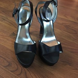 Black stilettos with ankle strap