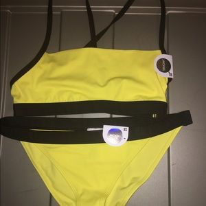 Yellow and Black Bikini