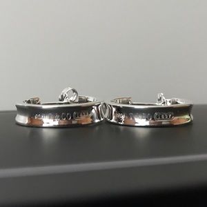 Sterling silver narrow hoop earrings