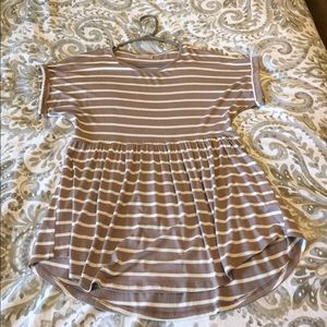 Small Taupe Peplum Boutique Shirt Tea N Rose