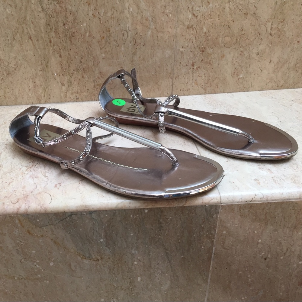 Solve Vita silver stud and bar flat sandals