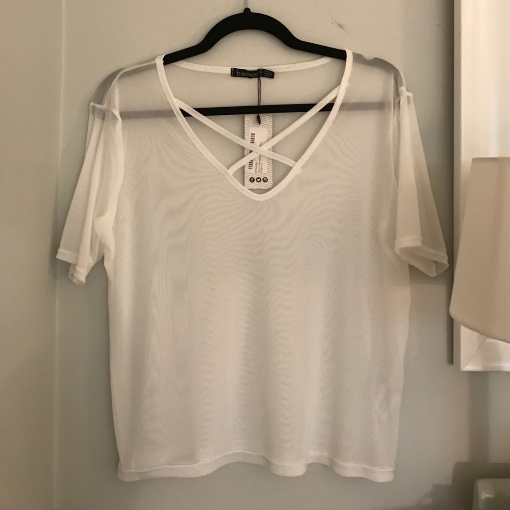 White mesh top new with tags