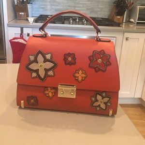 NWOT Henri Bendel Top Handle Embroidered Handbag