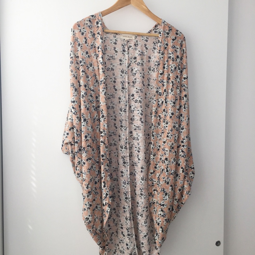 Oversized Pink Floral Cardigan