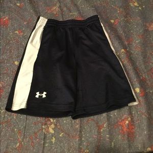 Blue under Armour shorts with white stripes