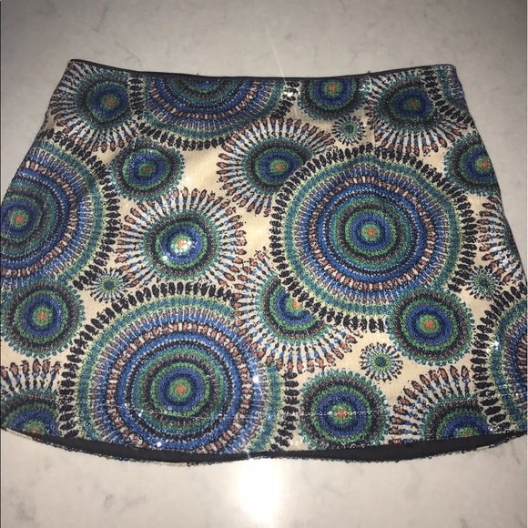 MULTI COLOR SEQUIN PATTERNED SKIRT - Picture 1 of 1
