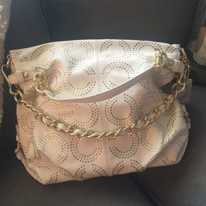 Coach Bag : white and gold