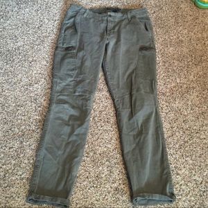 Olive green cargo skinny pants from express