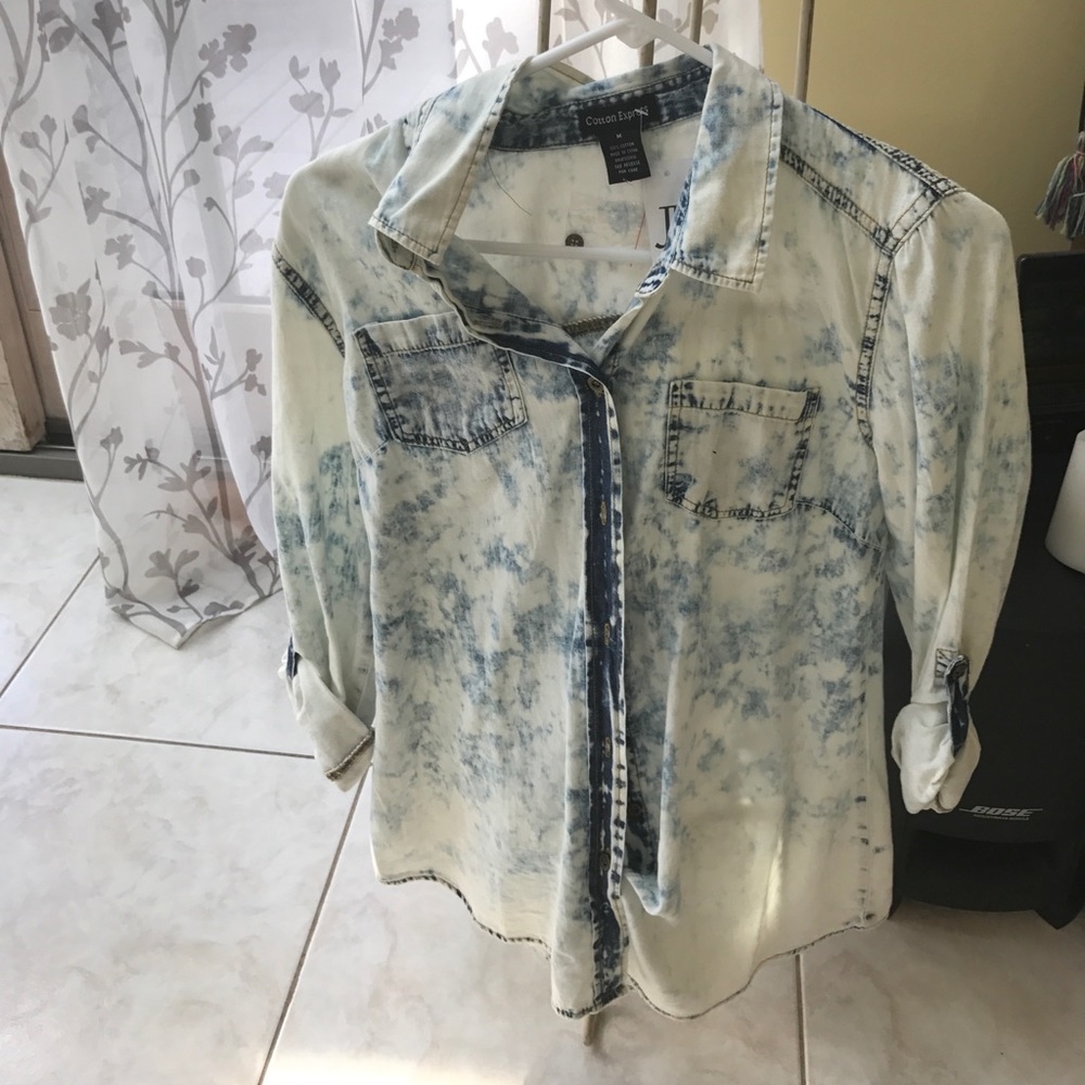 Denim tie dyed shirt