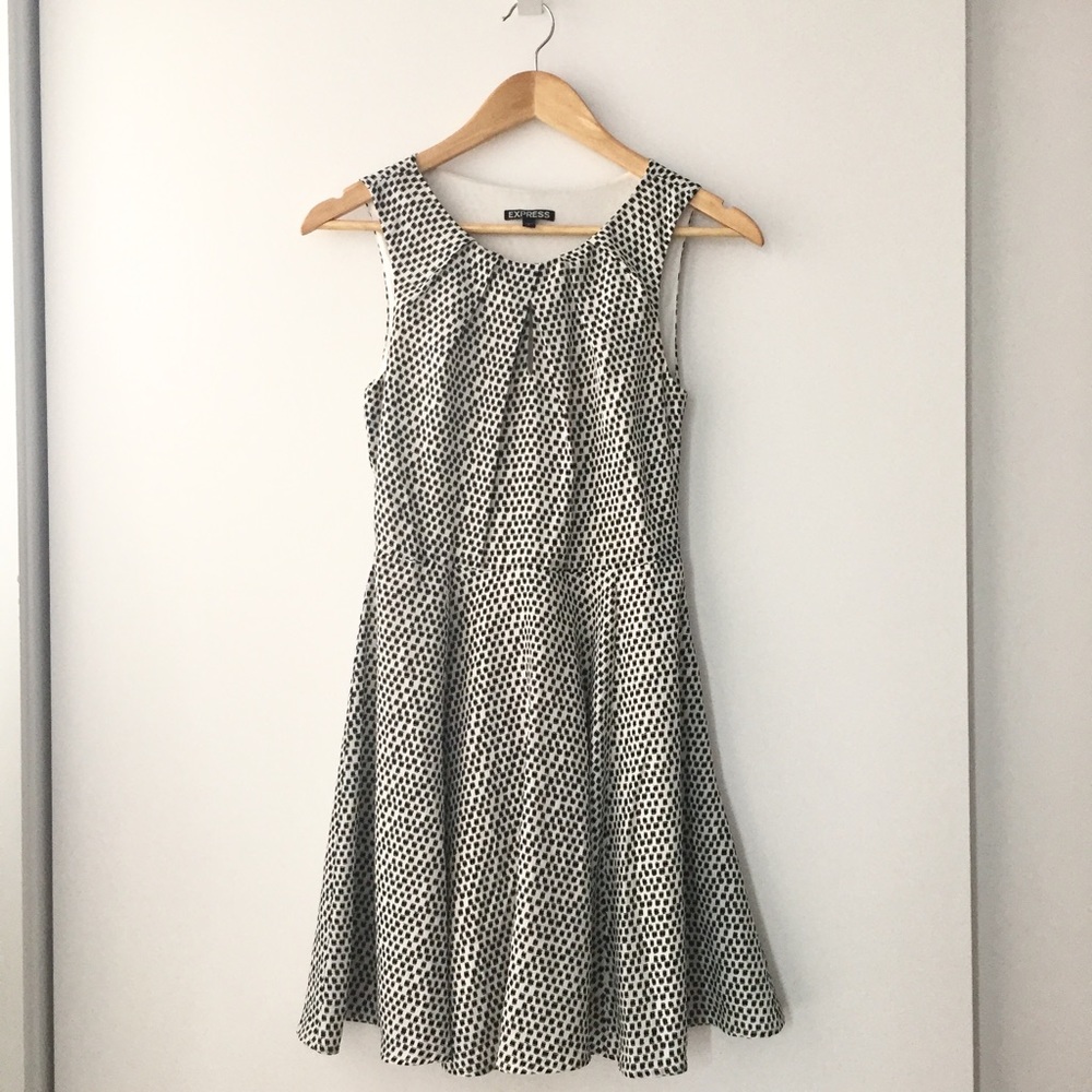 Express Black & White Checked Dress