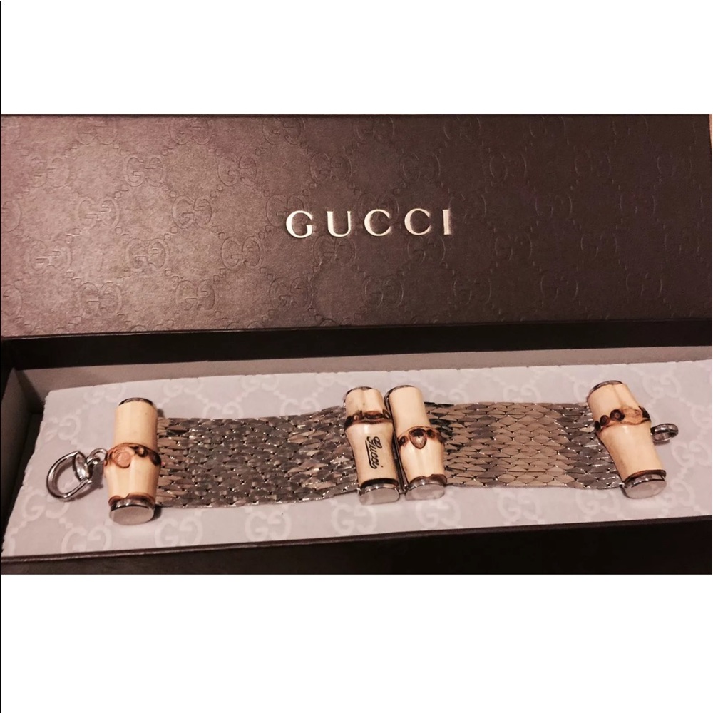 Gucci Bamboo and Silver Bracelet