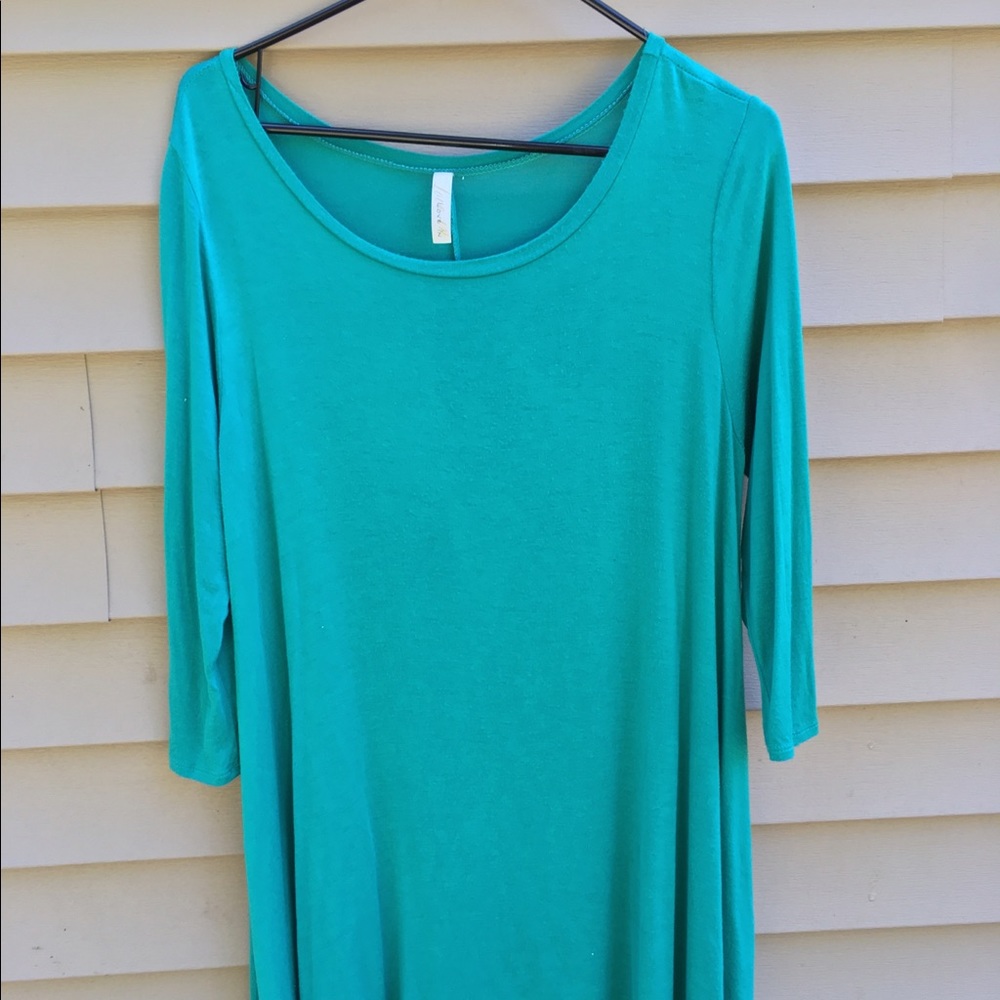 Teal t-shirt dress