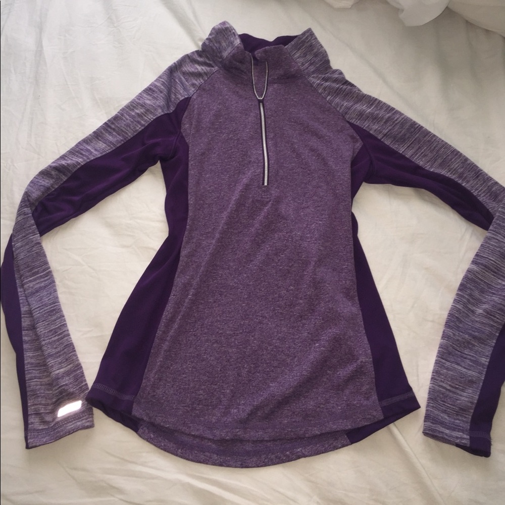 purple athletic shirt