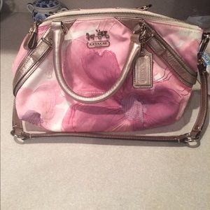 Pink floral coach purse